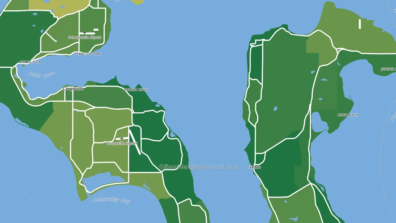 Island County, WA block-group voter-turnout map