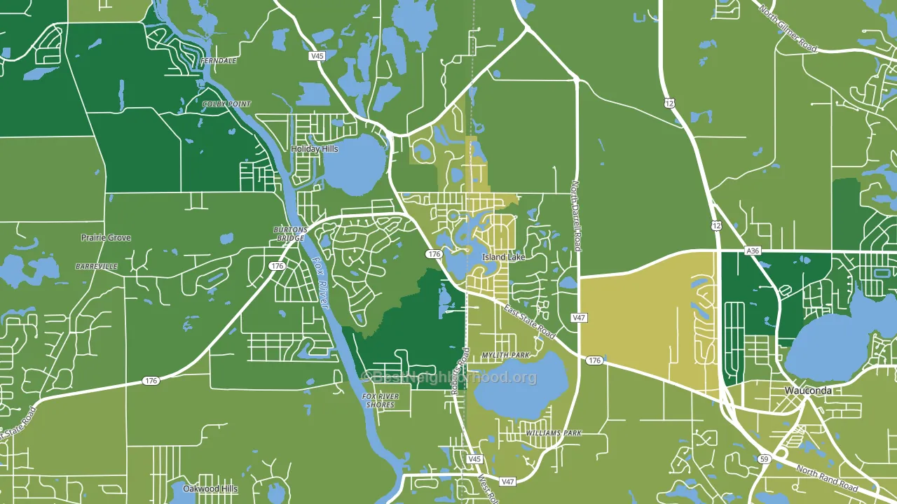 Island Lake, IL block-group voter-turnout map