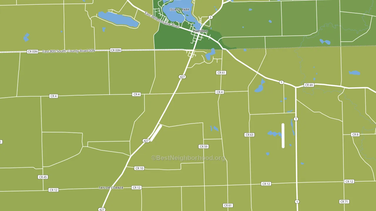 Island Park, IN block-group voter-turnout map