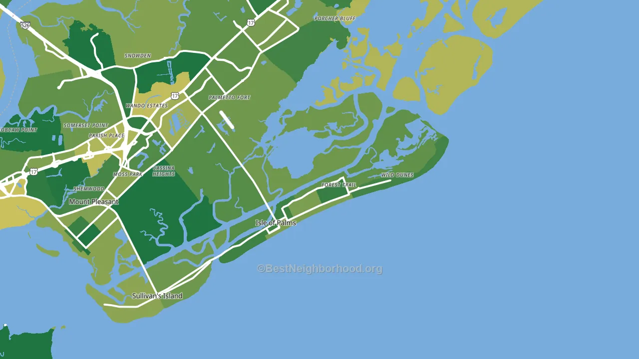 Isle Of Palms, SC block-group voter-turnout map