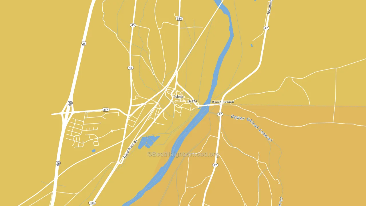 Isleta Village Proper, NM block-group voter-turnout map