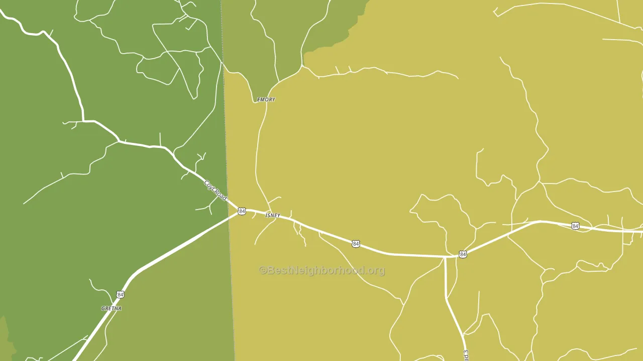 Isney, AL block-group voter-turnout map
