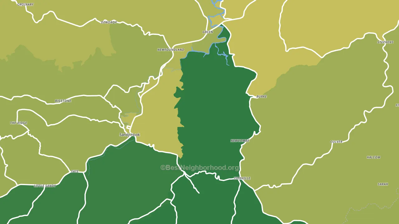 Isonville, KY block-group voter-turnout map