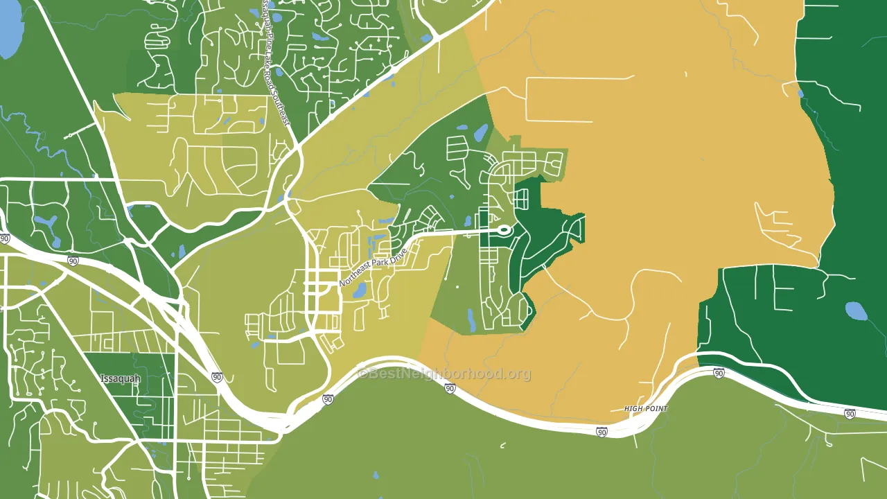 Issaquah Highlands, Issaquah, WA block-group voter-turnout map