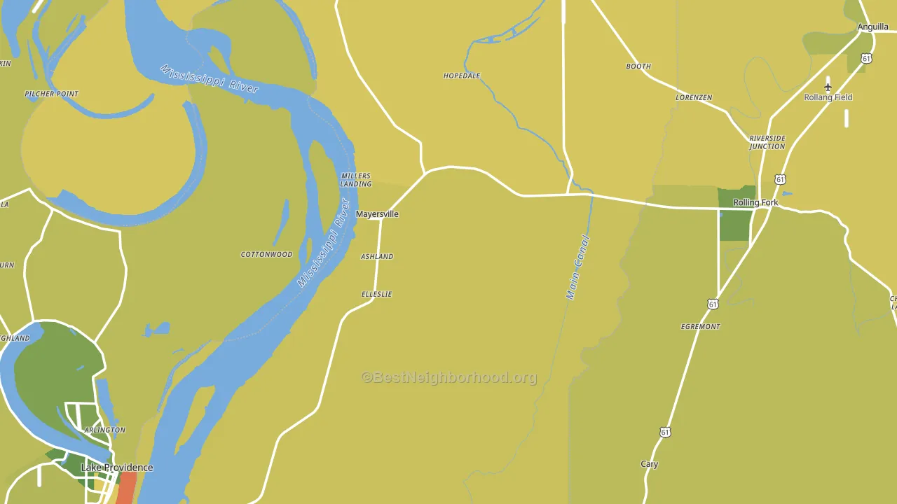 Issaquena County, MS block-group voter-turnout map