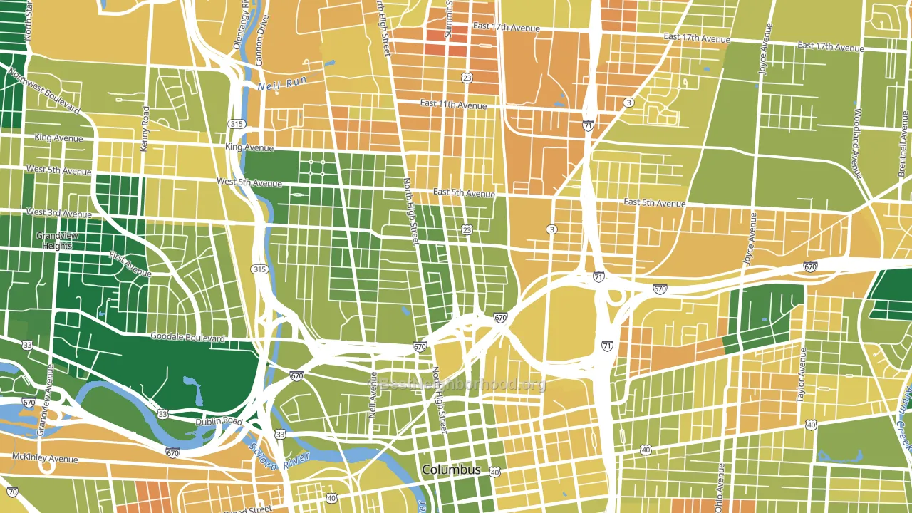 Italian Village, Columbus, OH block-group voter-turnout map