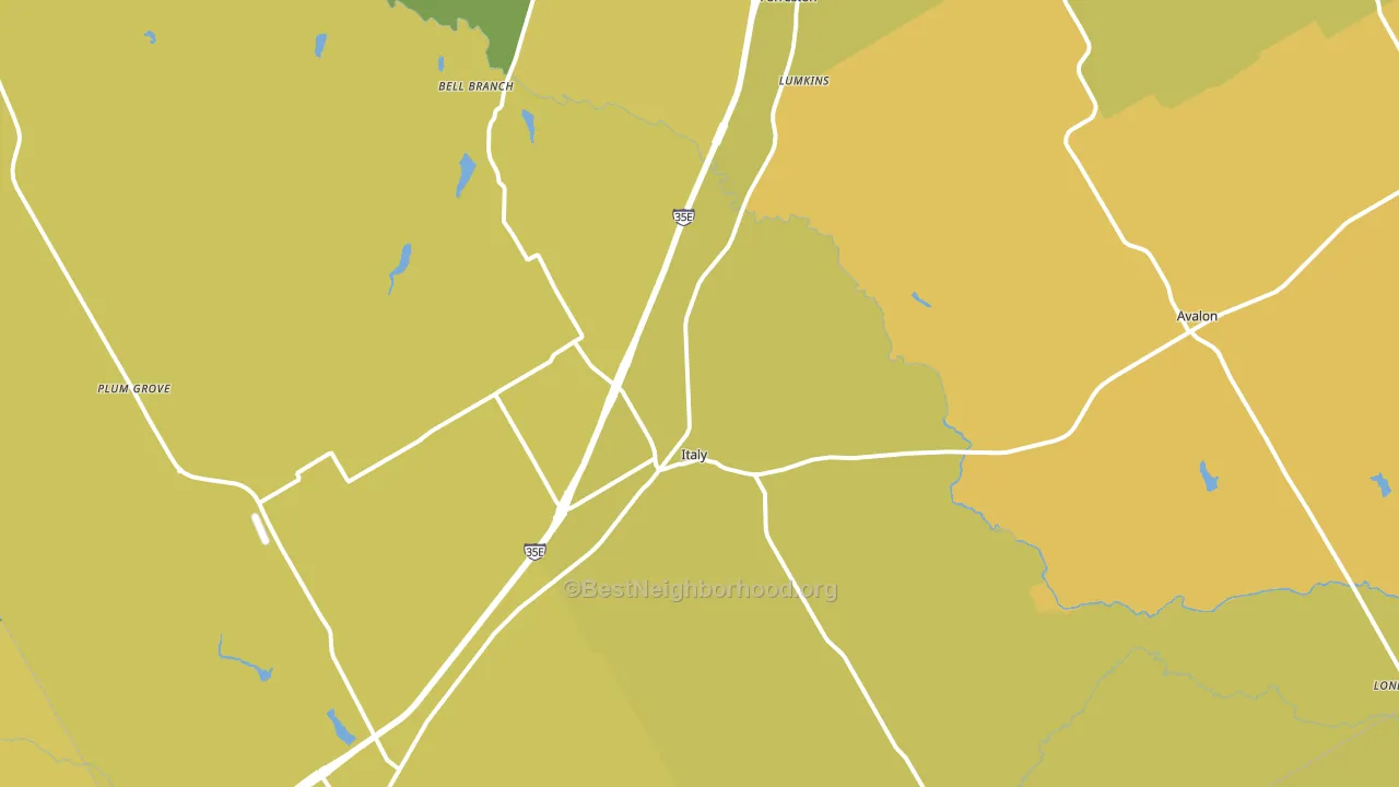 Italy, TX block-group voter-turnout map