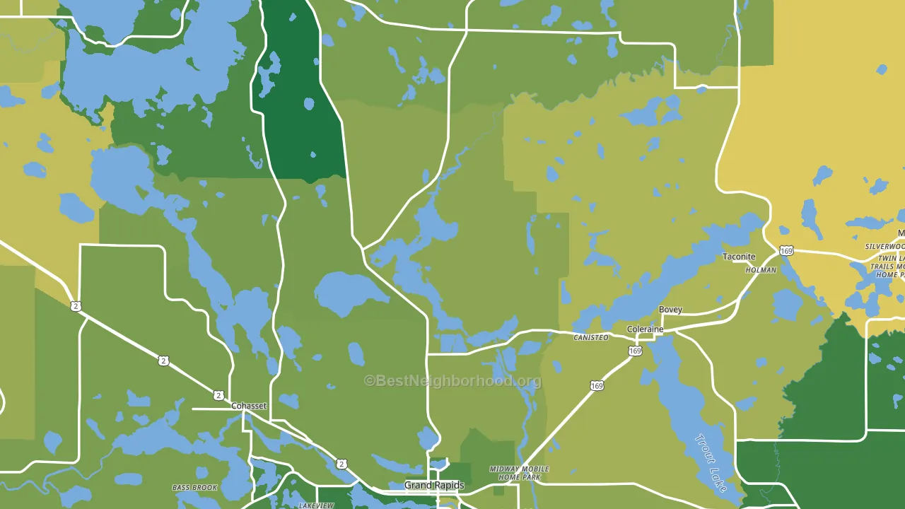 Itasca County, MN block-group voter-turnout map