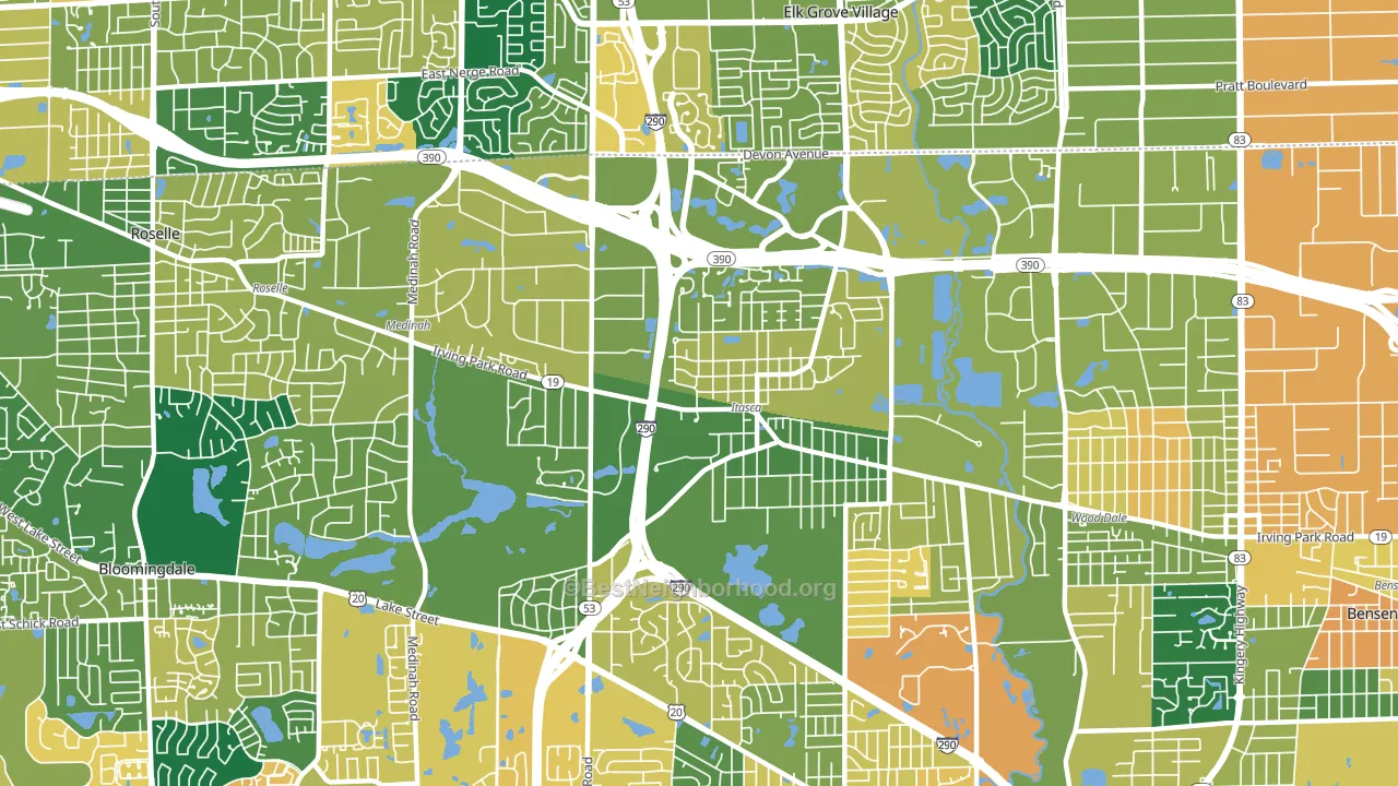 Itasca, IL block-group voter-turnout map