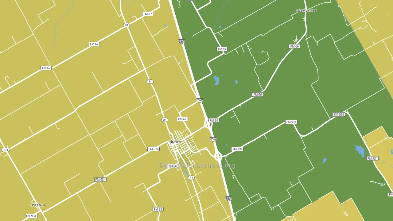 Itasca, TX block-group voter-turnout map