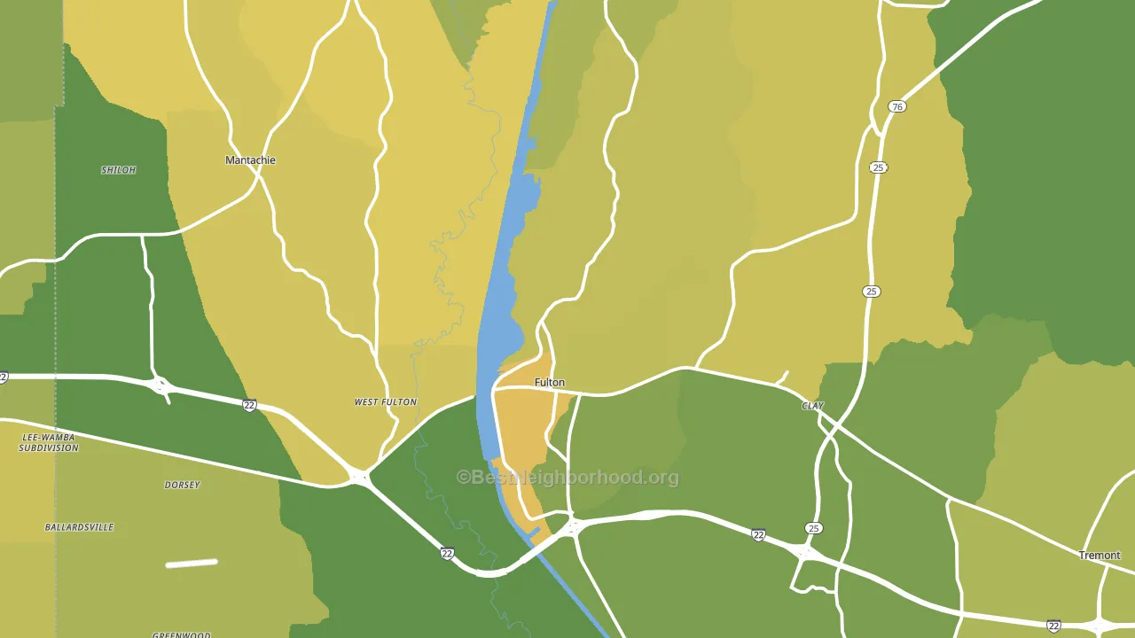 Itawamba County, MS block-group voter-turnout map