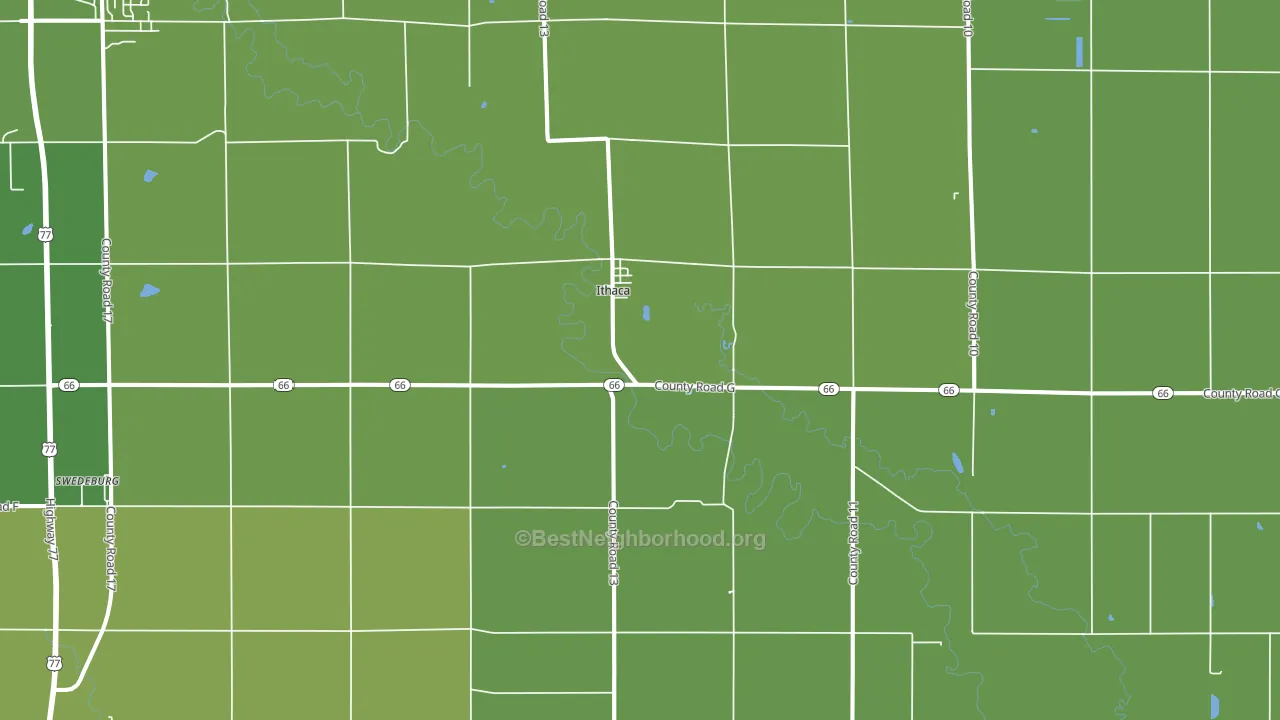 Ithaca, NE block-group voter-turnout map