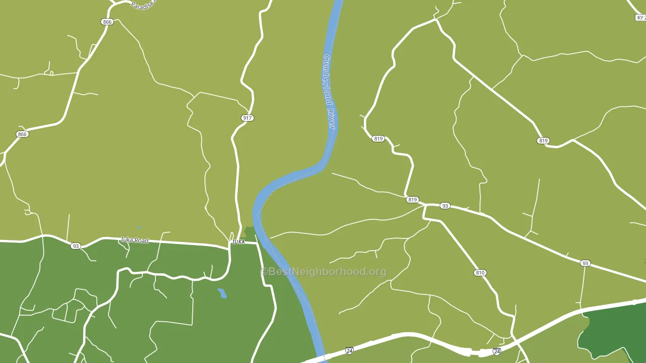 Iuka, KY block-group voter-turnout map
