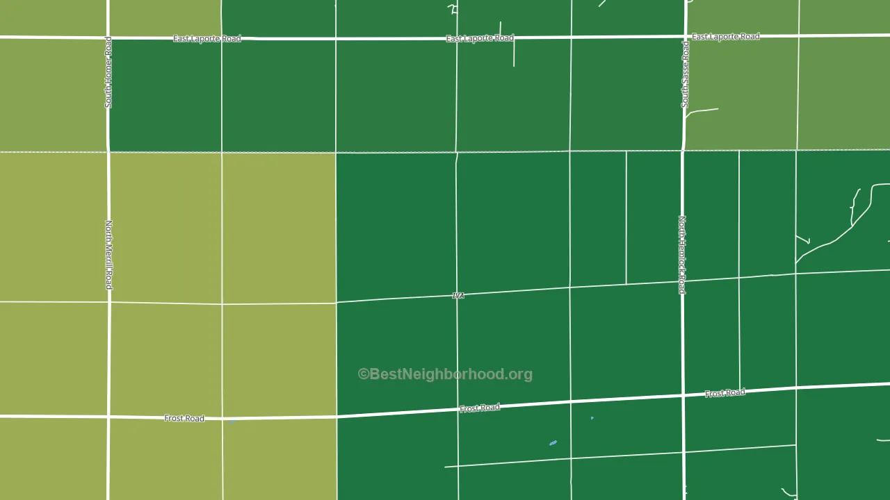 Iva, MI block-group voter-turnout map
