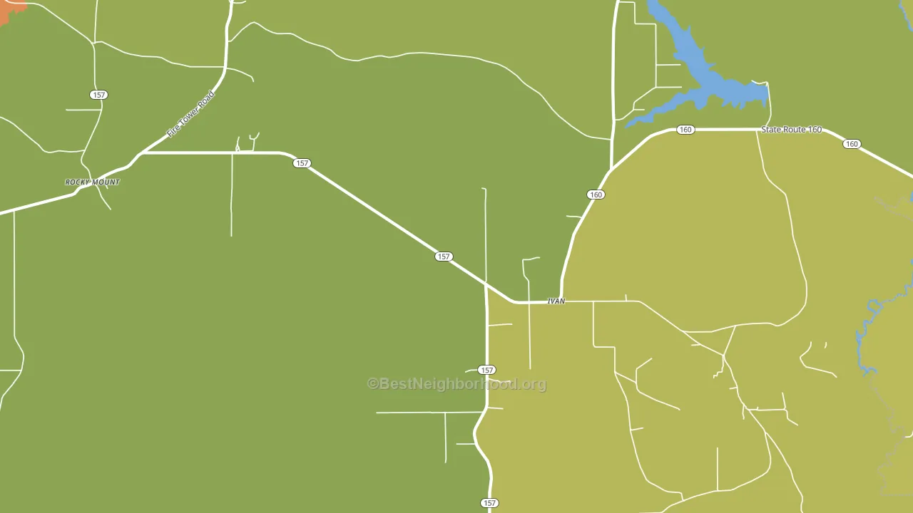 Ivan, LA block-group voter-turnout map