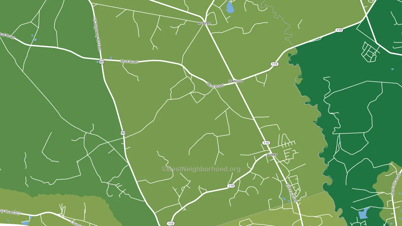 Ivanhoe, GA block-group voter-turnout map