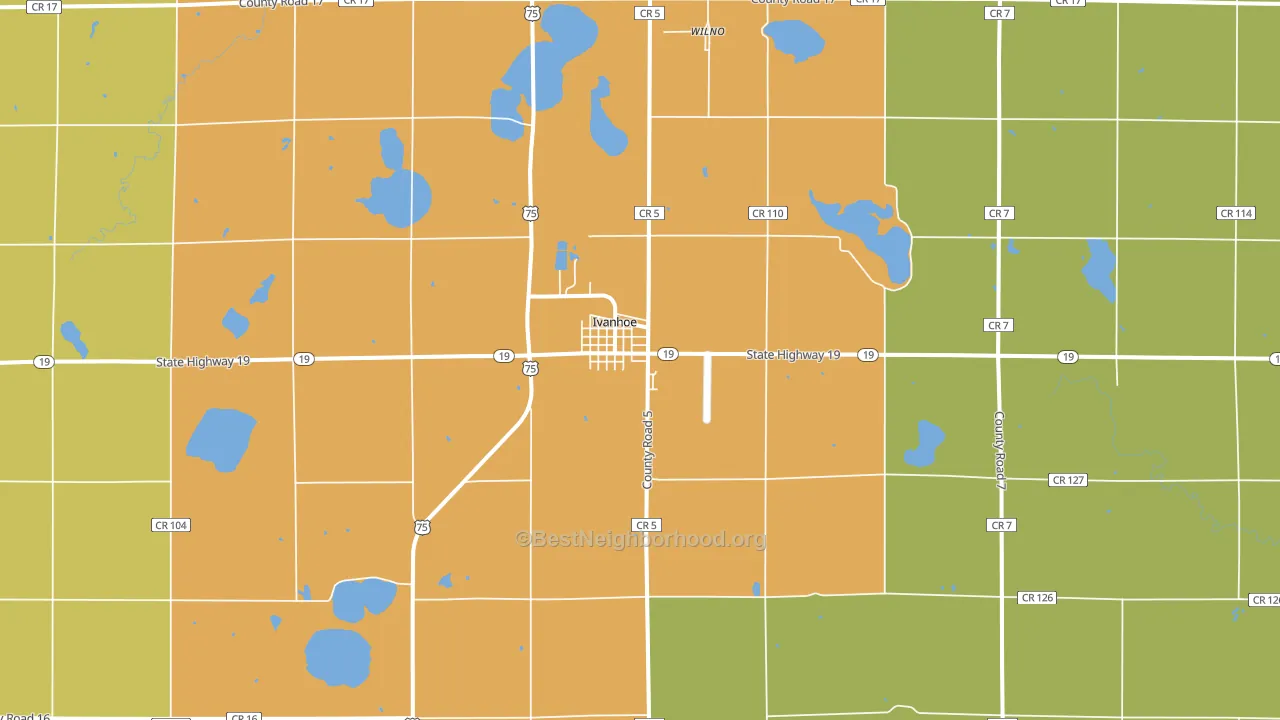 Ivanhoe, MN block-group voter-turnout map