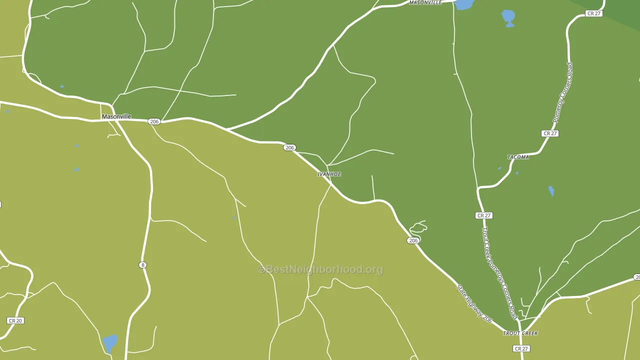 Ivanhoe, NY block-group voter-turnout map