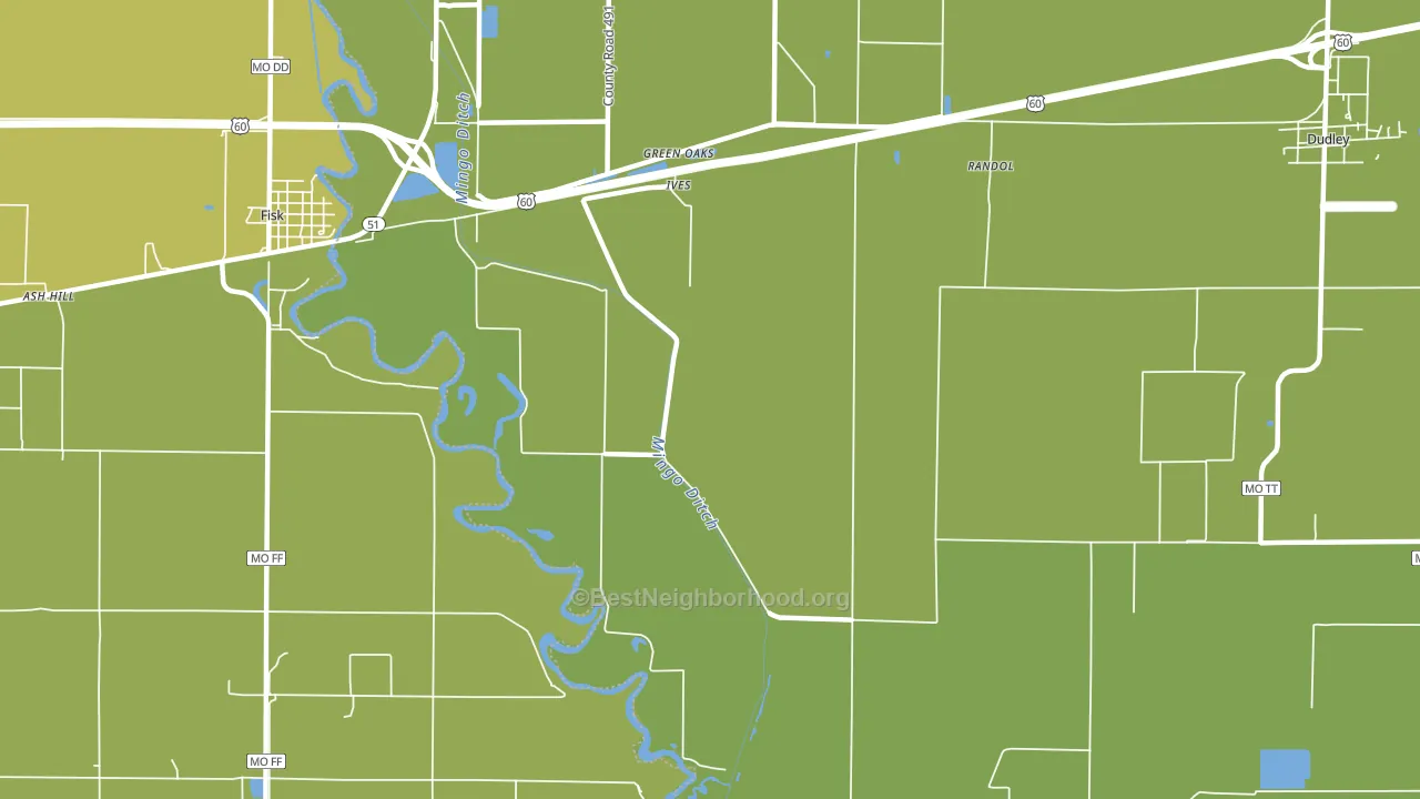Ives, MO block-group voter-turnout map