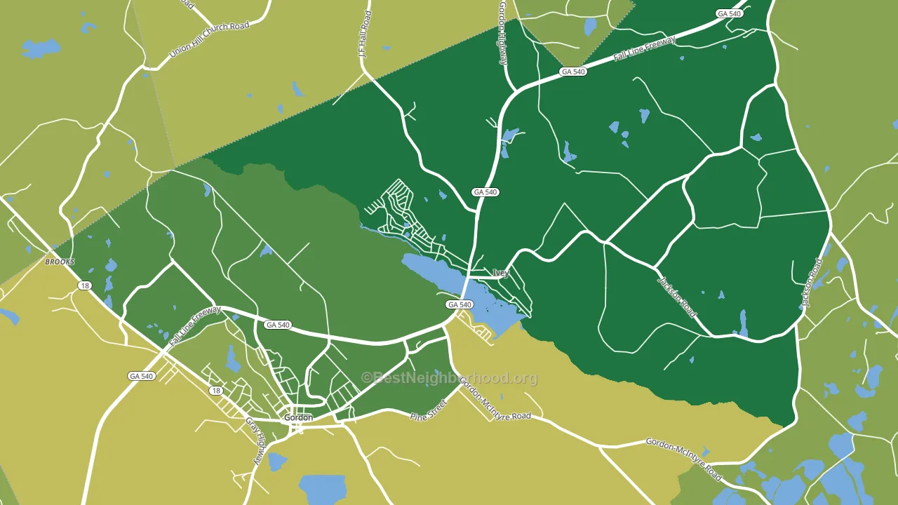 Ivey, GA block-group voter-turnout map