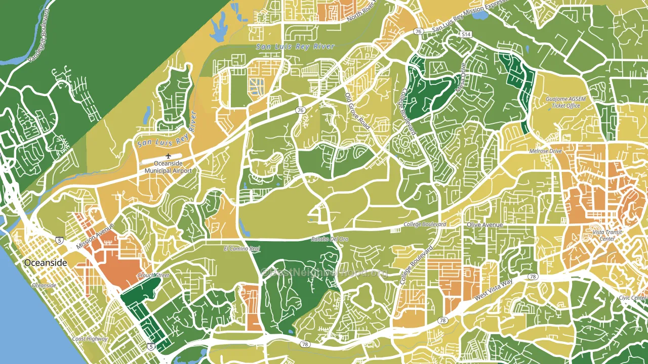 Ivey Ranch-Rancho del Oro, Oceanside, CA block-group voter-turnout map