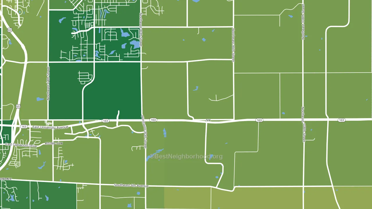 Ivy, IA block-group voter-turnout map