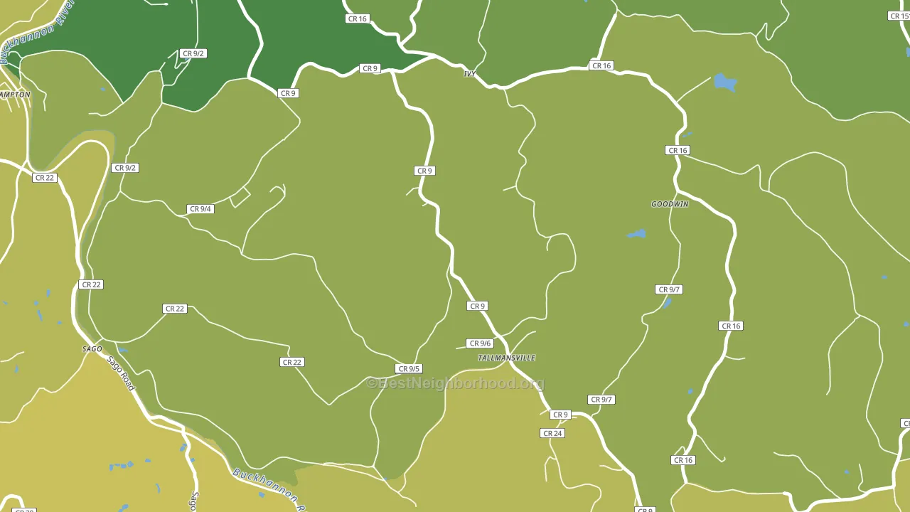 Ivy, WV block-group voter-turnout map