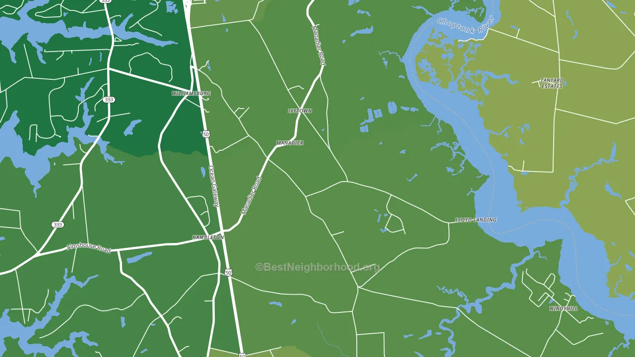 Ivytown, MD block-group voter-turnout map