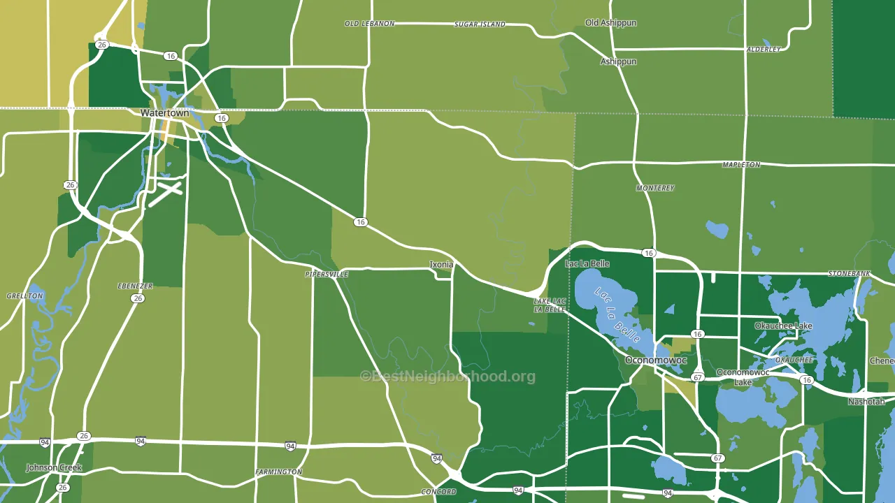 Ixonia, WI block-group voter-turnout map