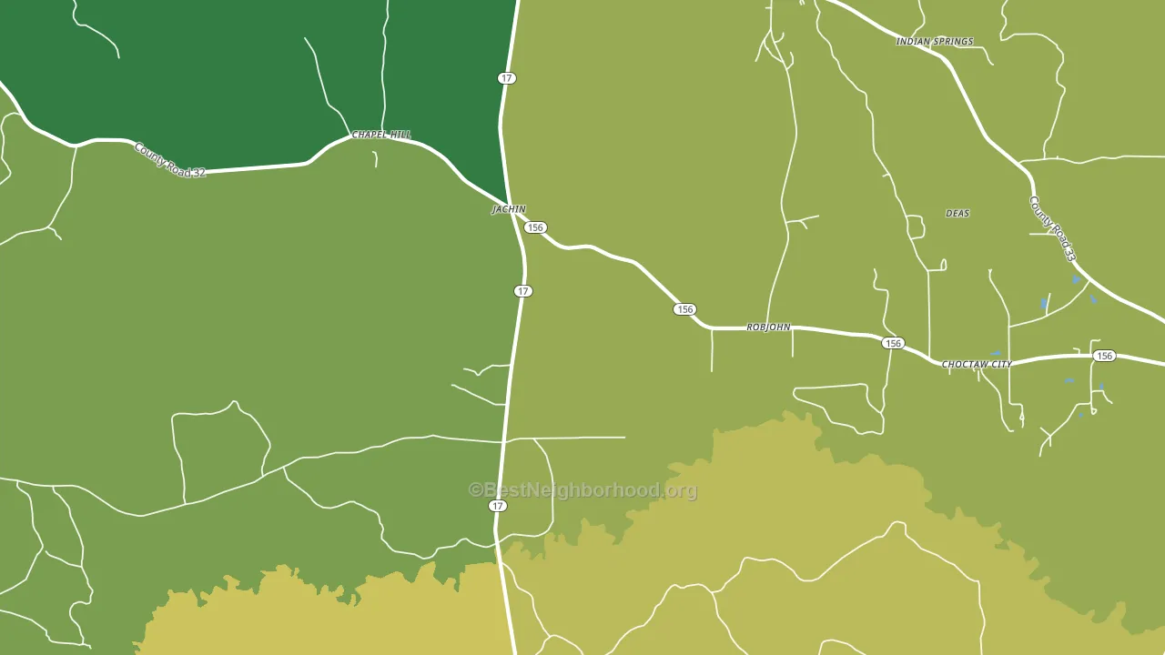 Jachin, AL block-group voter-turnout map