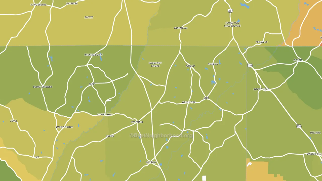Jack, AL block-group voter-turnout map