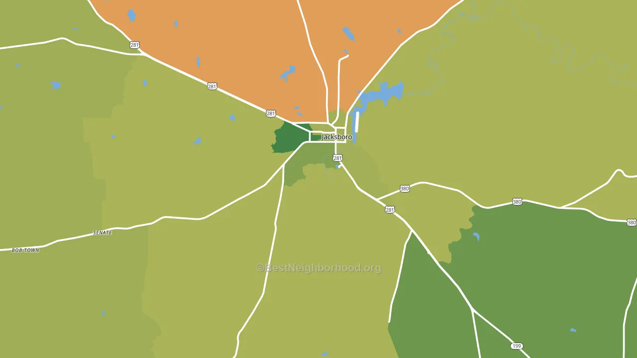 Jack County, TX block-group voter-turnout map