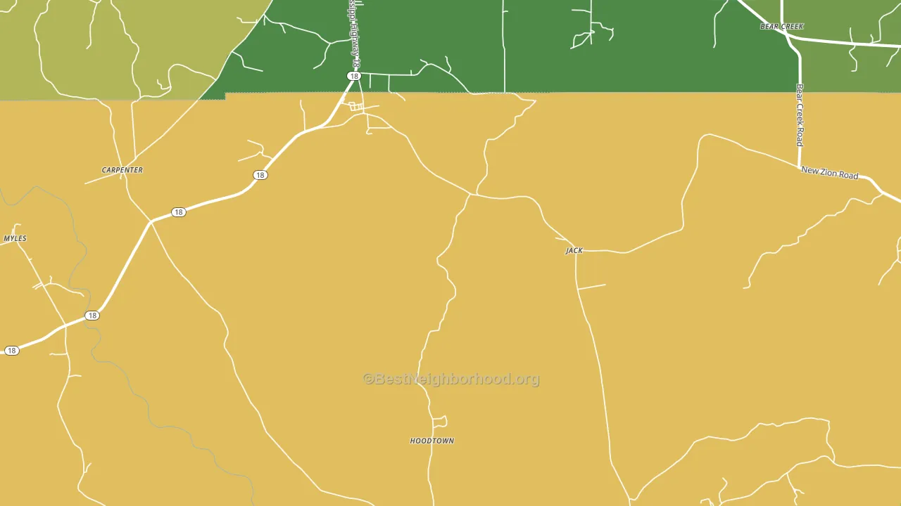Jack, MS block-group voter-turnout map