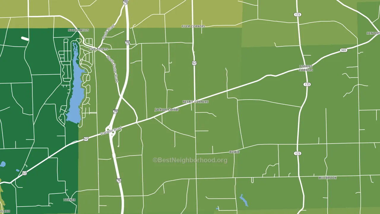 Jackson Center, PA block-group voter-turnout map