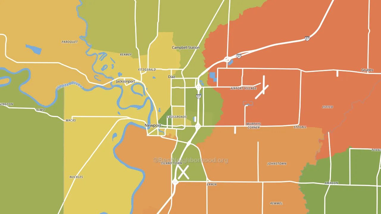 Jackson County, AR block-group voter-turnout map