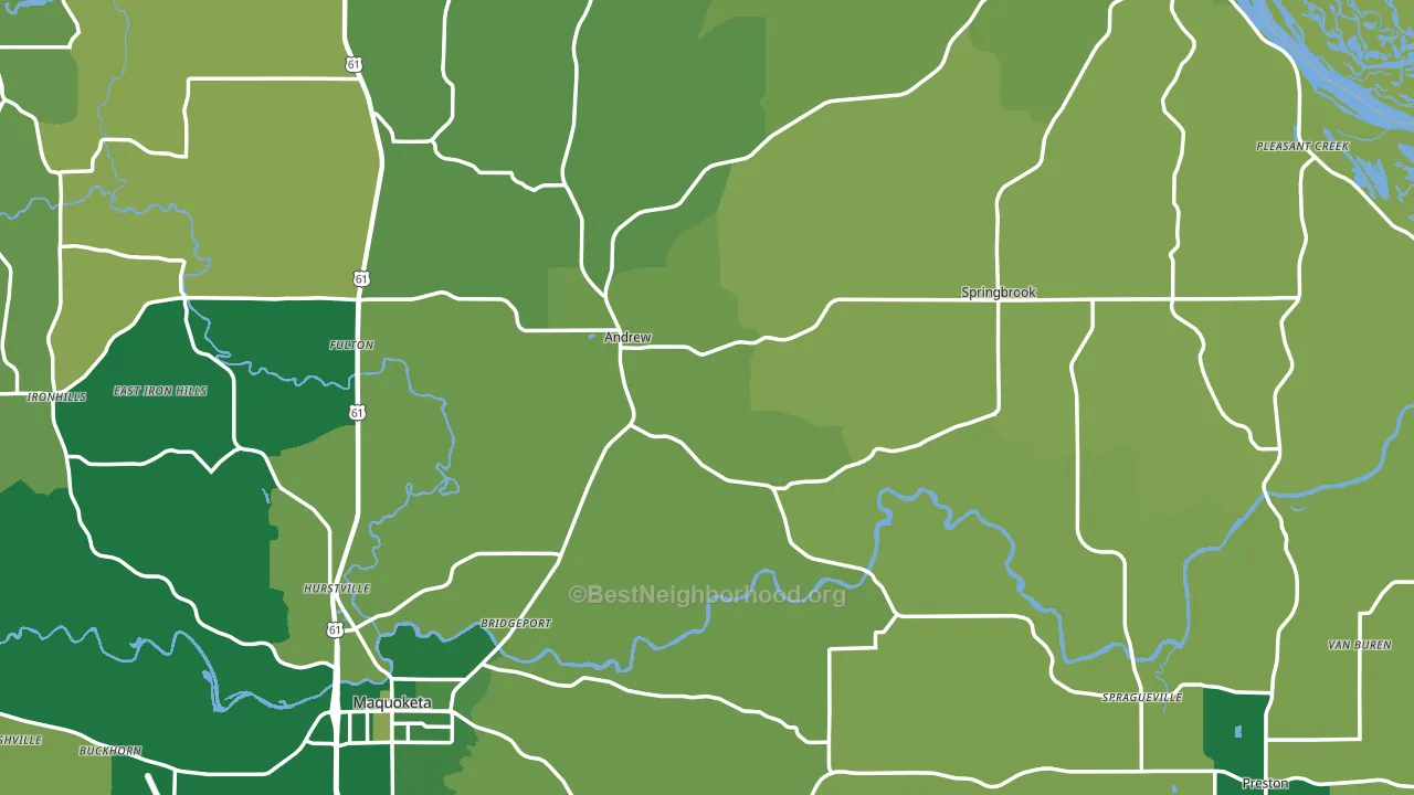 Jackson County, IA block-group voter-turnout map
