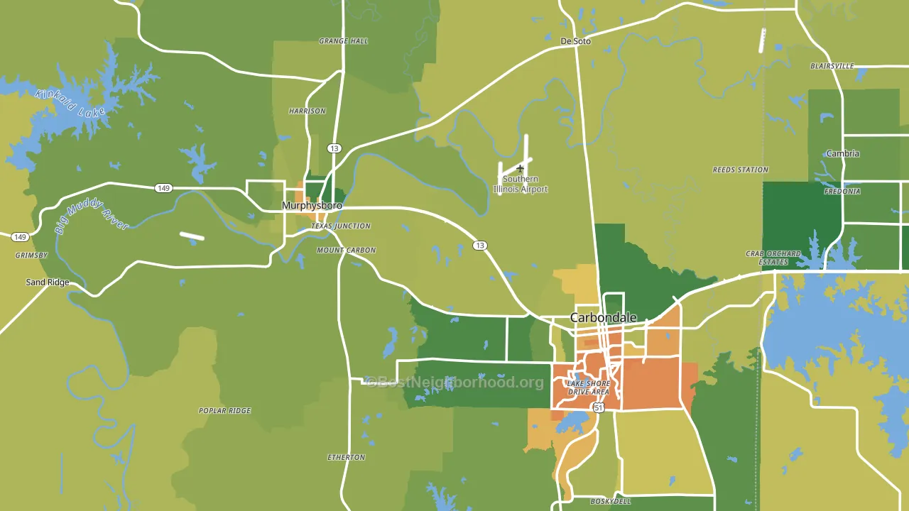 Jackson County, IL block-group voter-turnout map