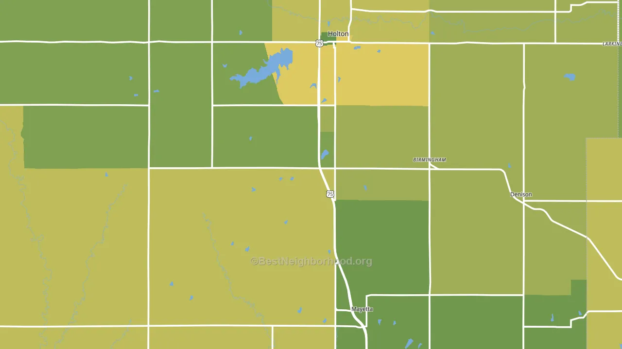 Jackson County, KS block-group voter-turnout map