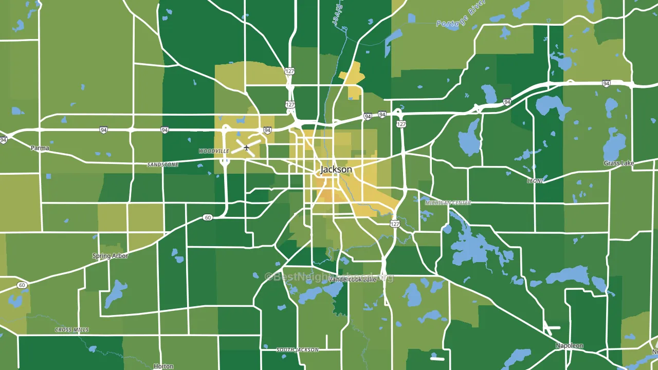 Jackson County, MI block-group voter-turnout map