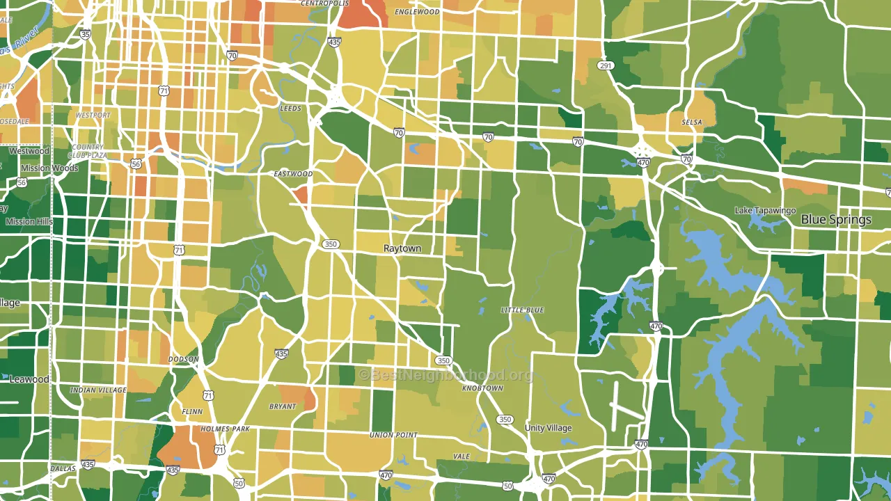 Jackson County, MO block-group voter-turnout map