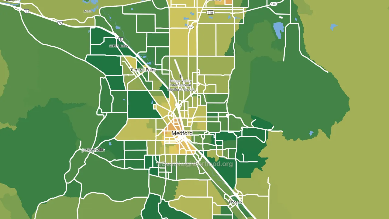 Jackson County, OR block-group voter-turnout map