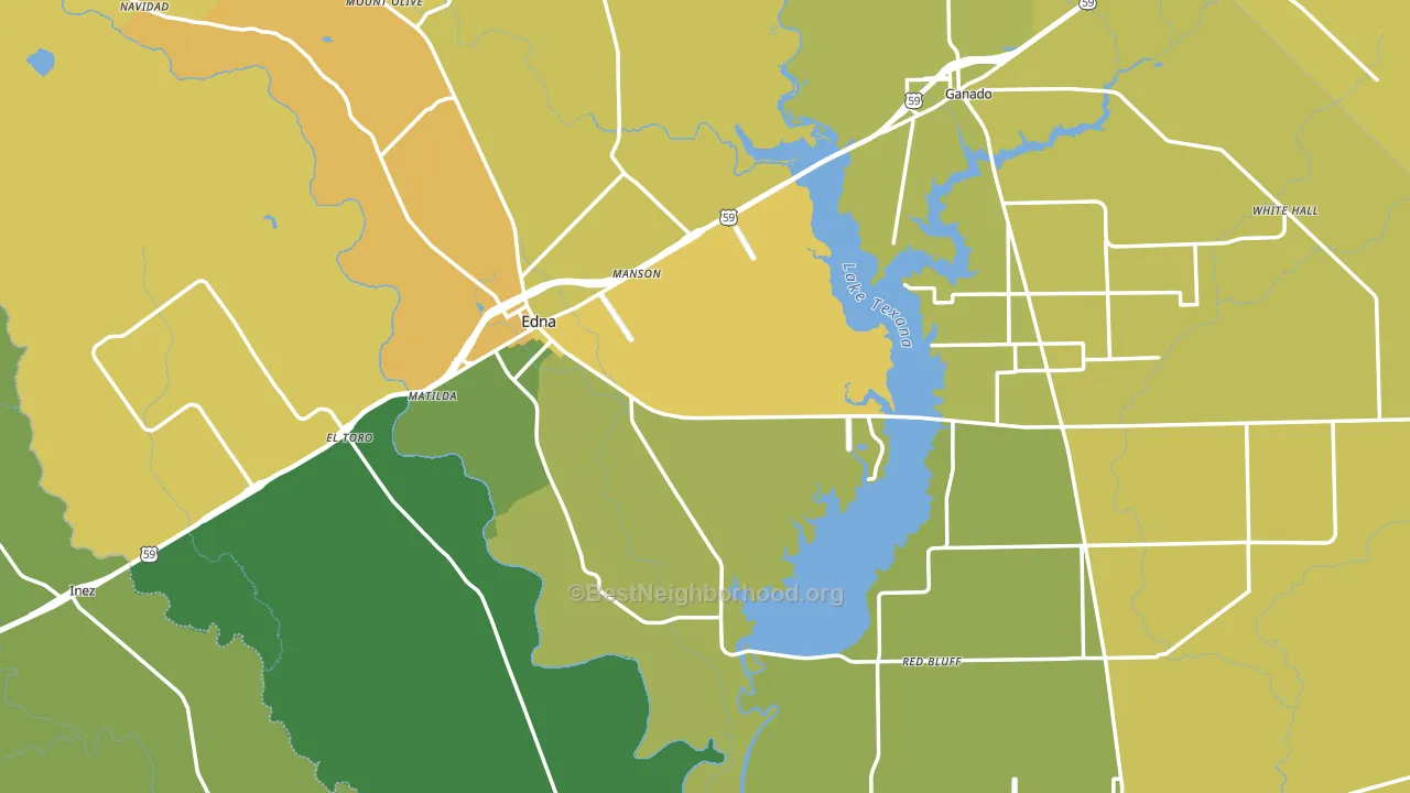 Jackson County, TX block-group voter-turnout map