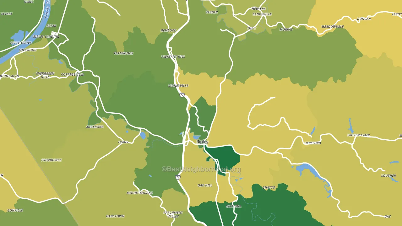 Jackson County, WV block-group voter-turnout map