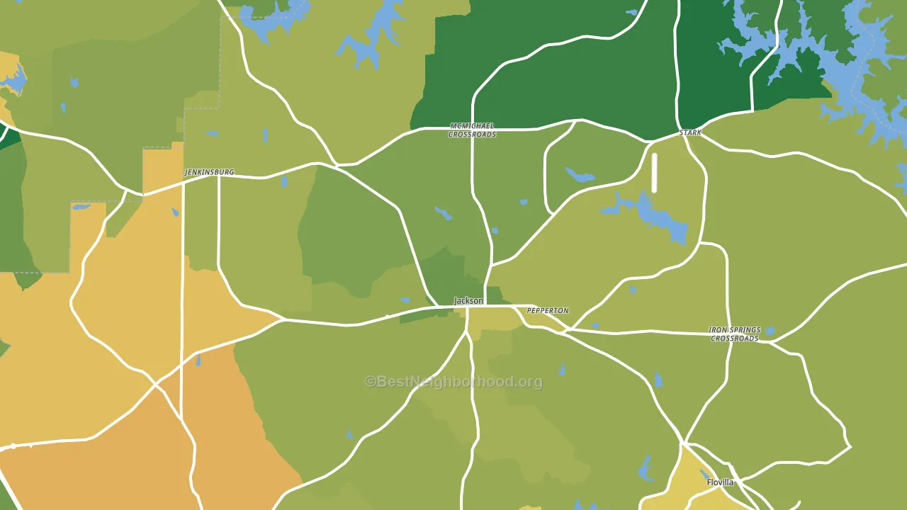 Jackson, GA block-group voter-turnout map