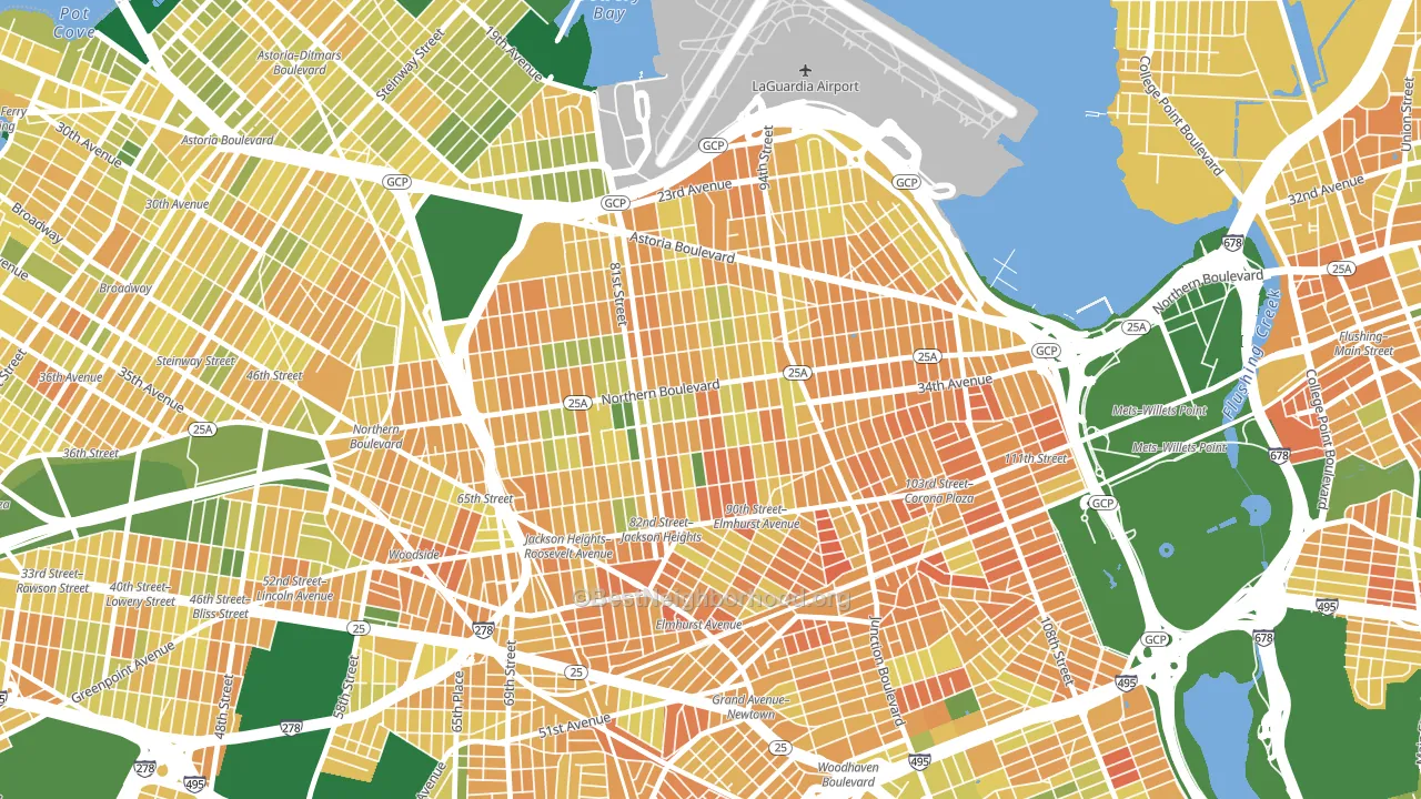 Jackson Heights-ny, Queens, NY block-group voter-turnout map