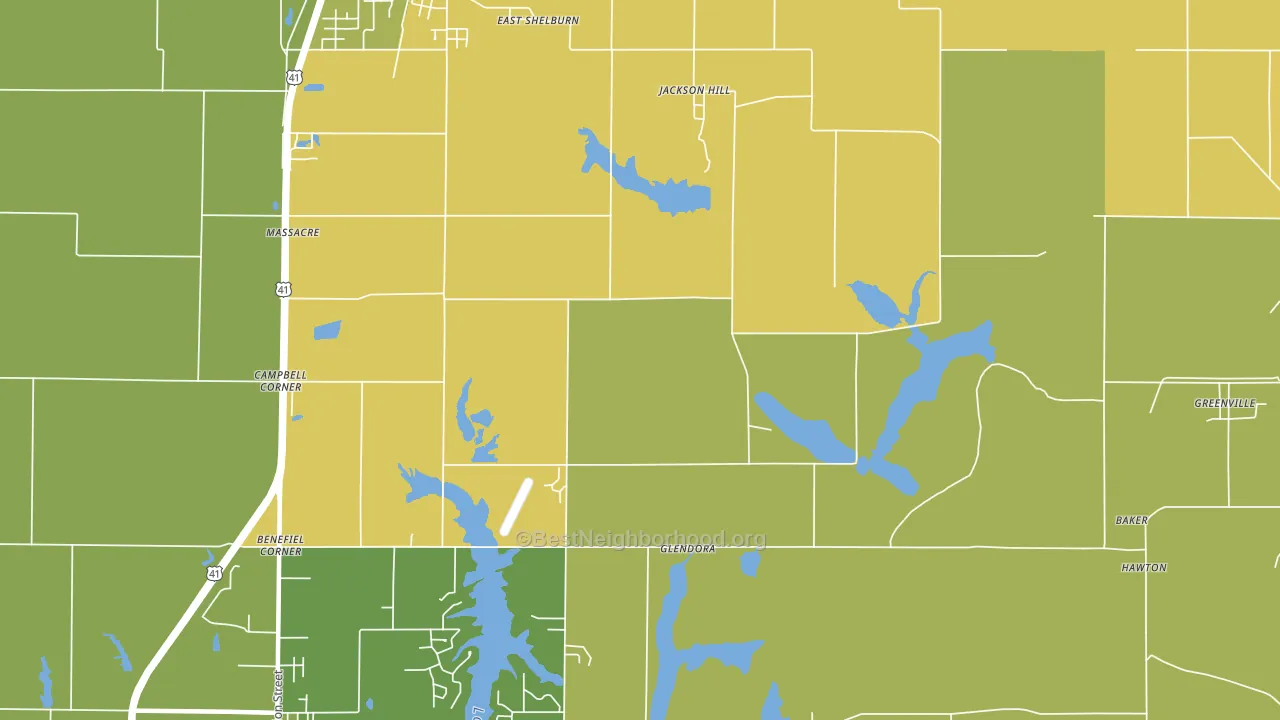 Jackson Hill, IN block-group voter-turnout map