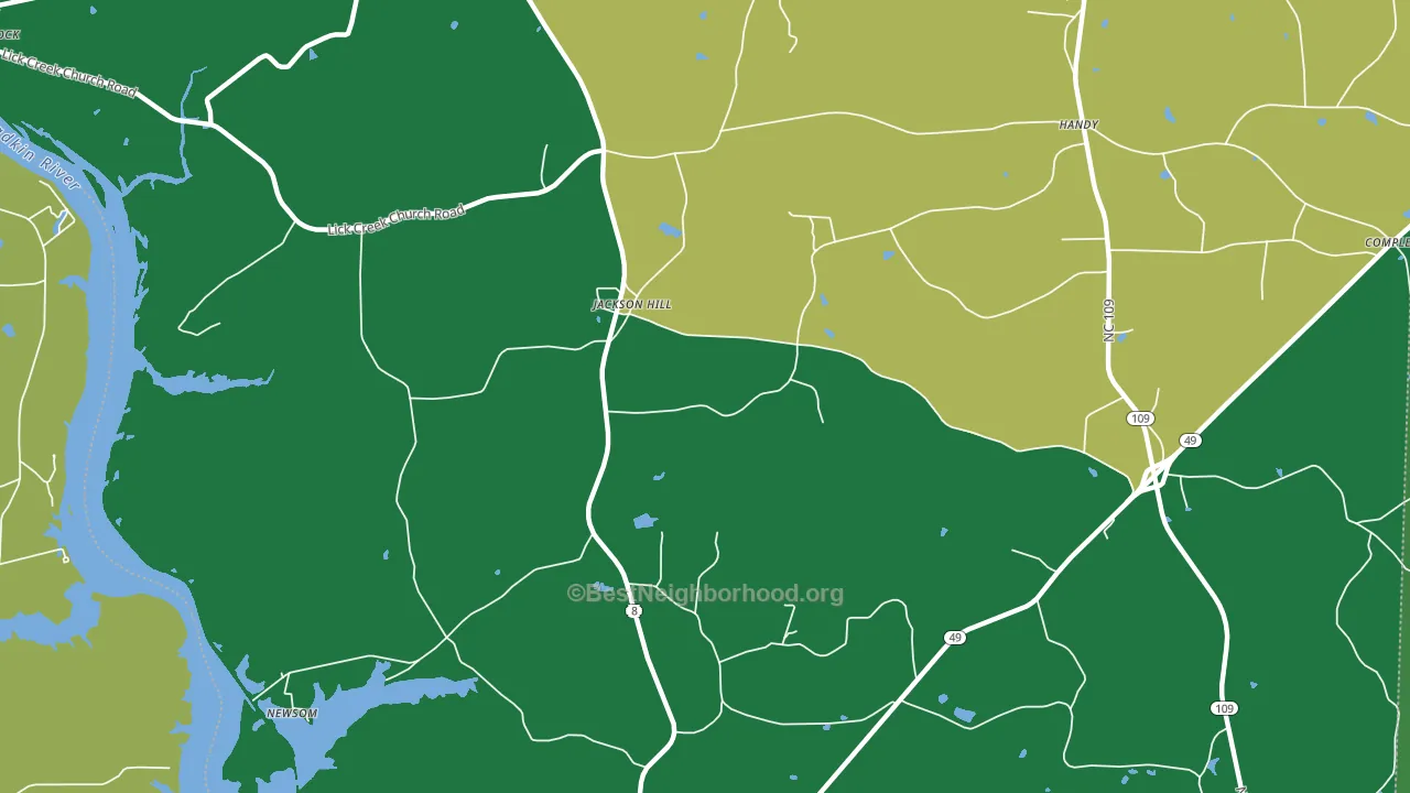 Jackson Hill, NC block-group voter-turnout map
