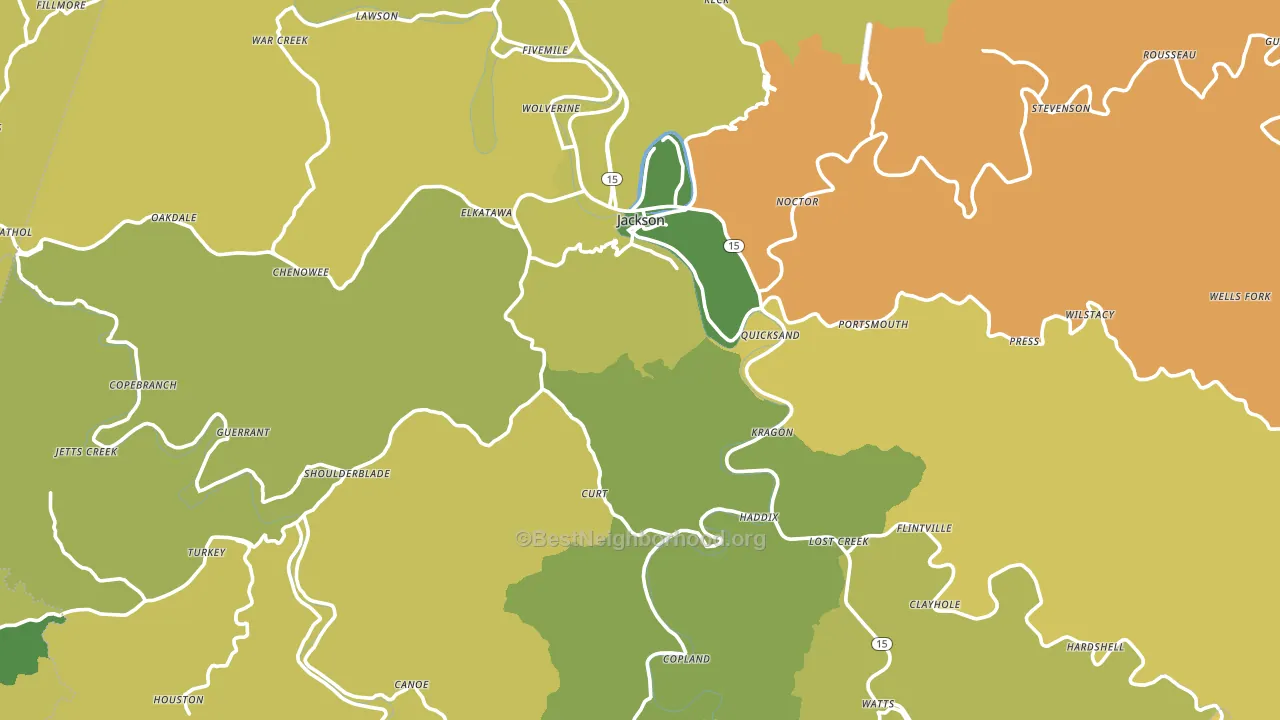 Jackson, KY block-group voter-turnout map