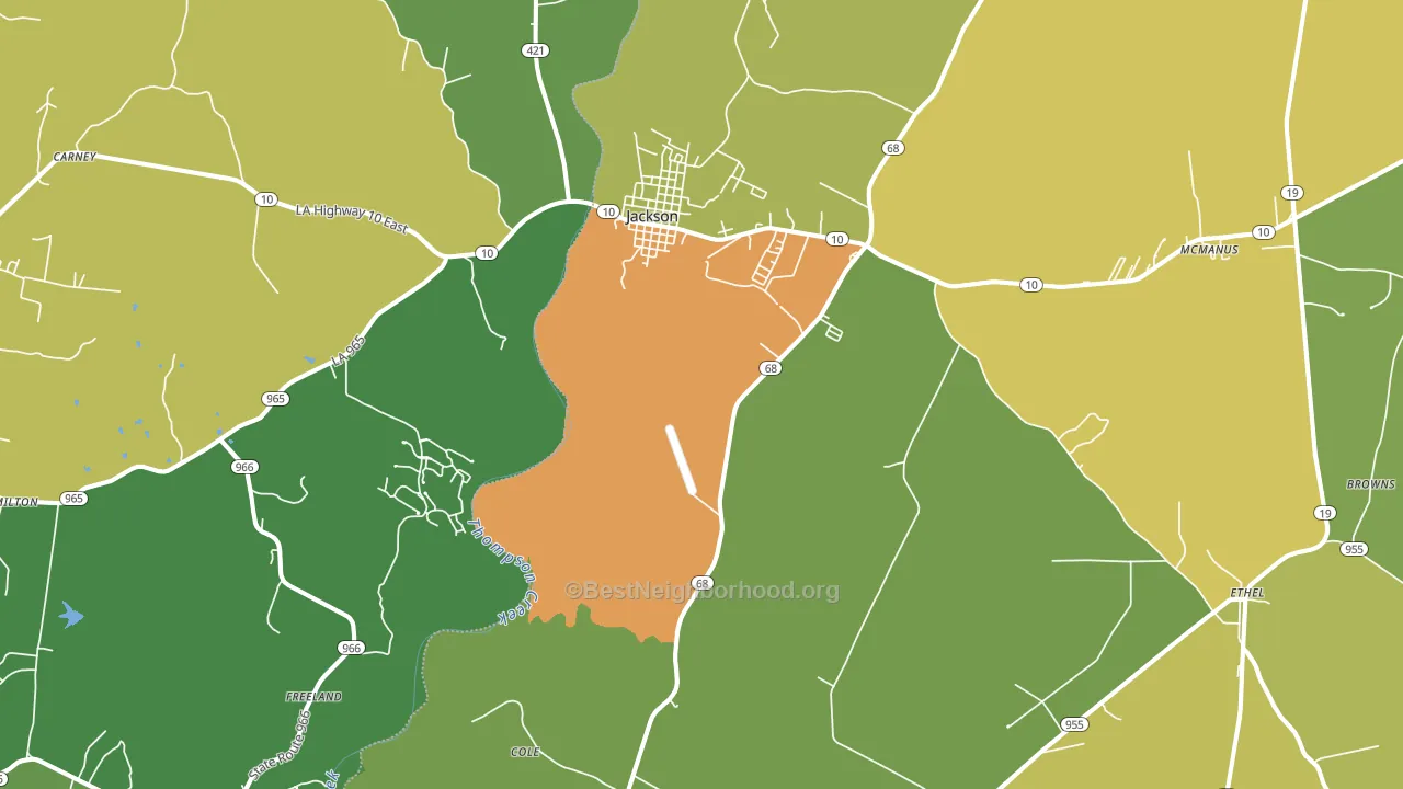 Jackson, LA block-group voter-turnout map