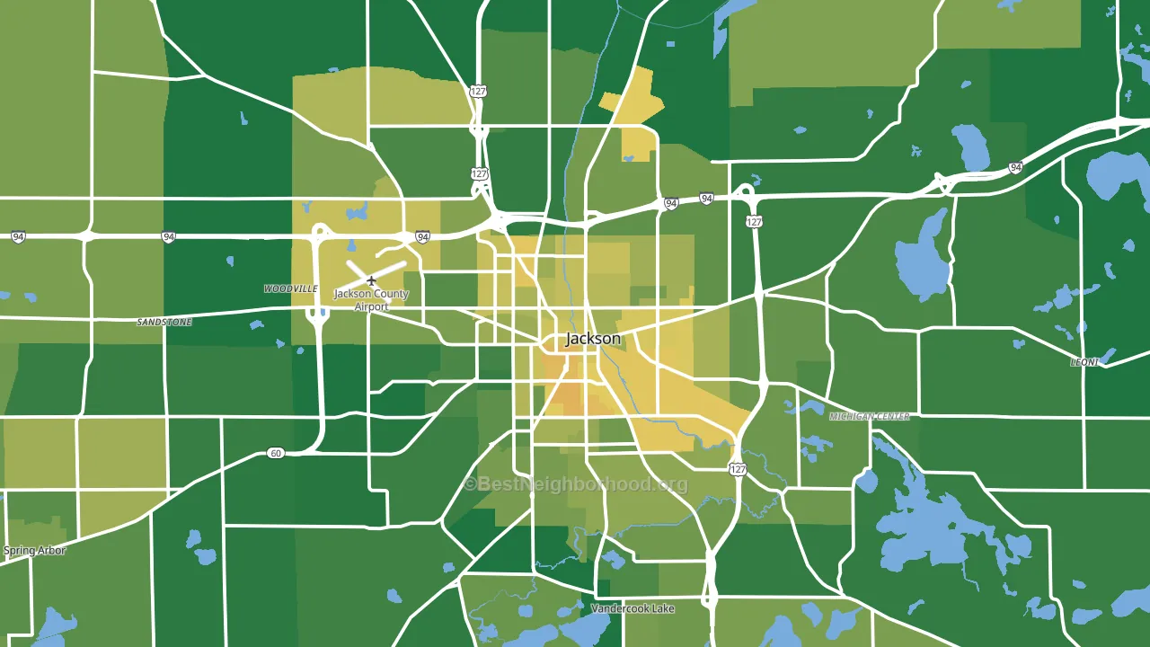 Jackson, MI block-group voter-turnout map